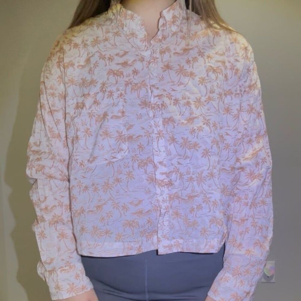 American Eagle Cropped Button Down